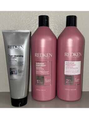Redken Volume Injection Shampoo Set 33.8oz + Redken Hair Cleansing Cream